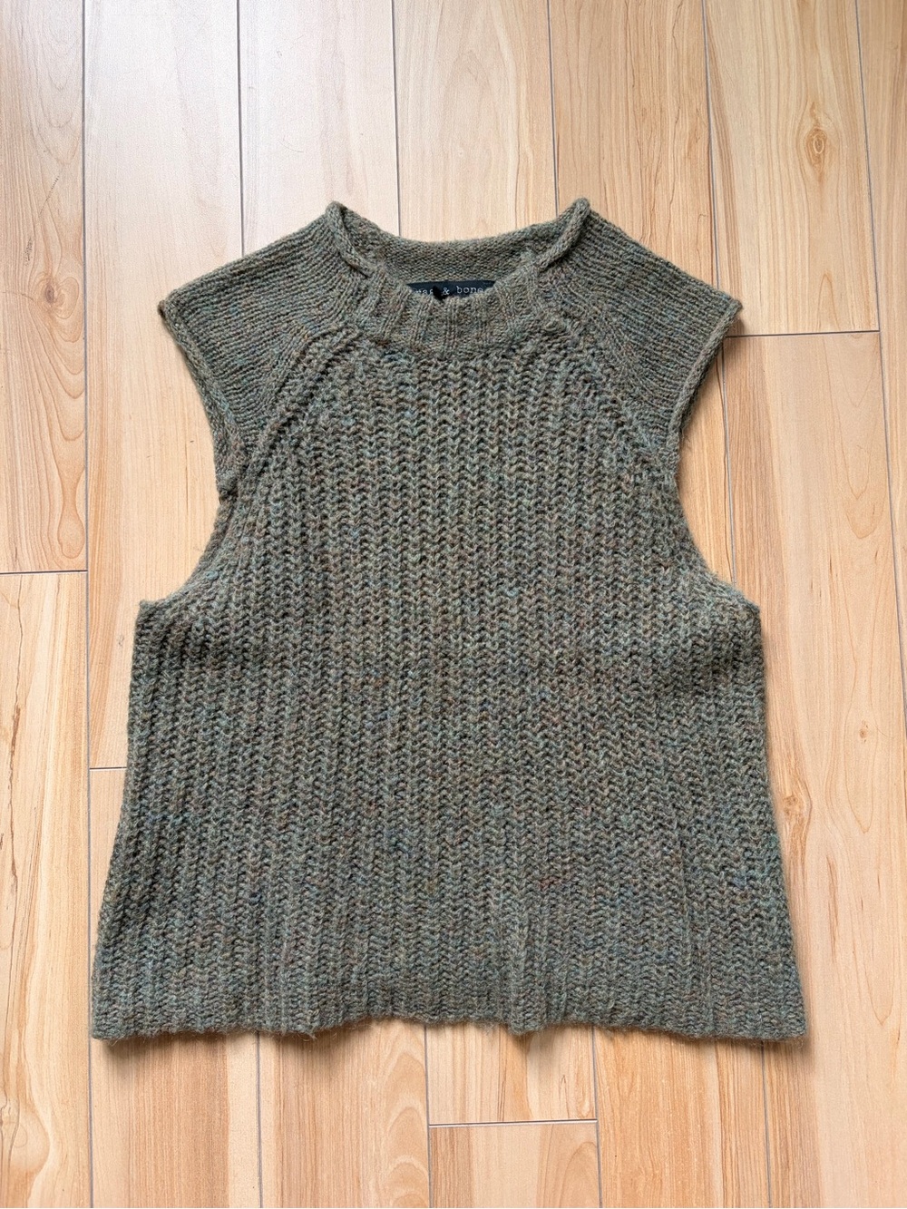 Sleeveless Knit Sweater Tank - Olive Green
